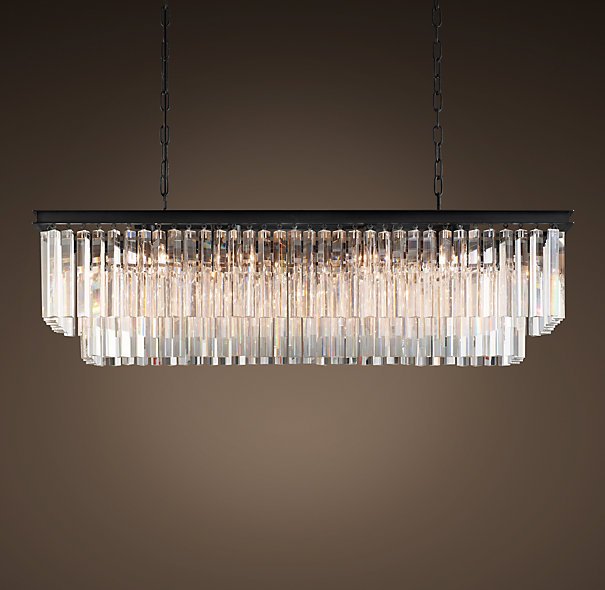 Люстра RH 1920s Odeon Clear Glass Fringe Blackiron 125 Черный в Казани | Loft Concept 