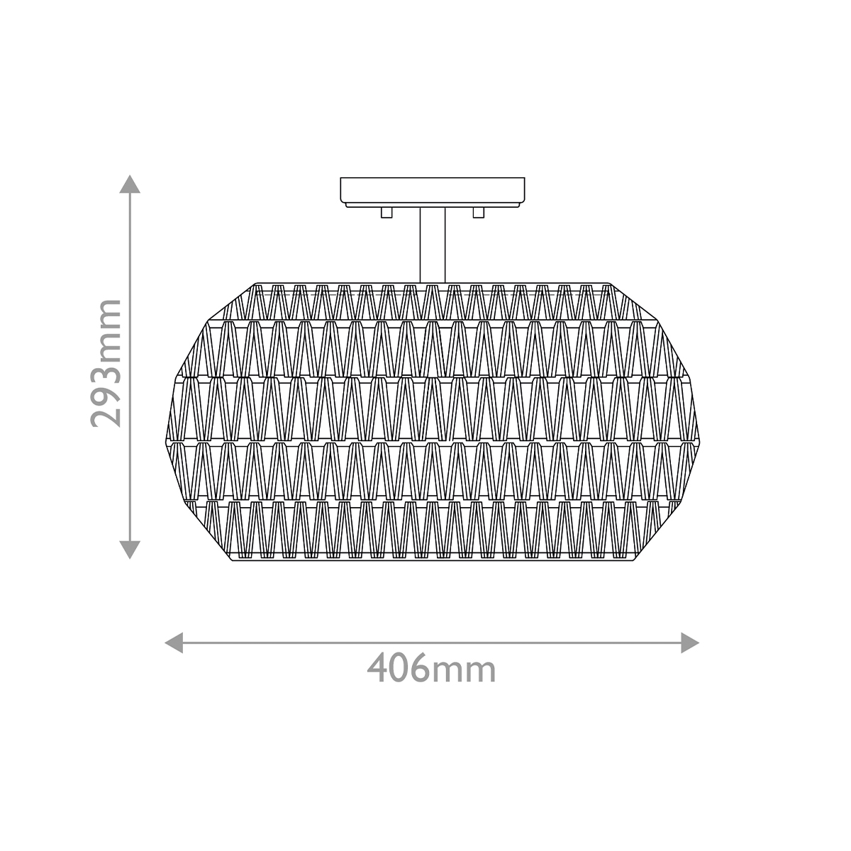 Потолочный светильник с плафоном из плетеного джута и черным каркасом Quoizel в Казани