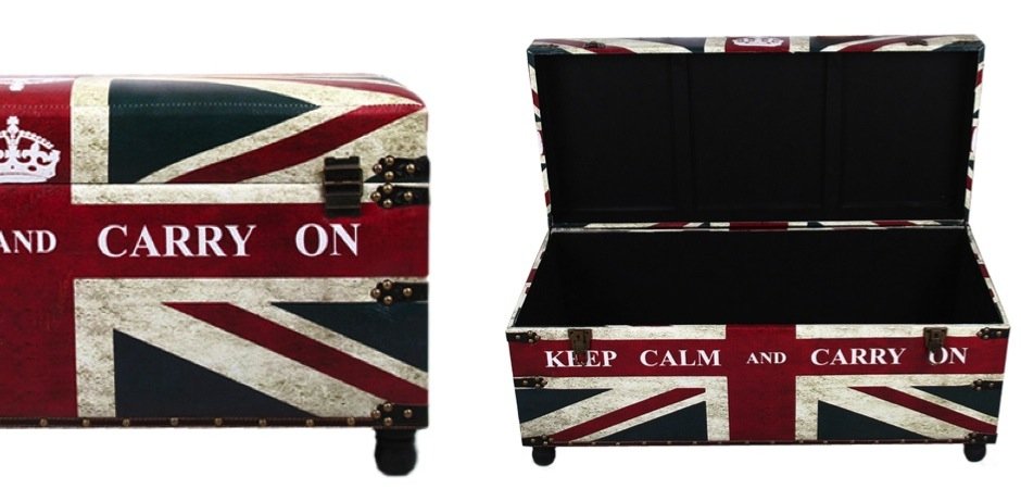 Сундук Union Jack Leather "Keep calm and..." - Loft-Concept в Казани