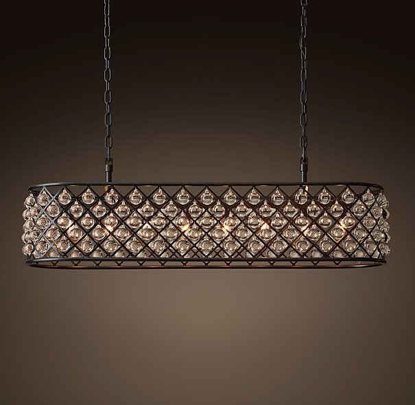 Люстра RH Spencer Rectangular Chandelier 120 Черный в Казани | Loft Concept 