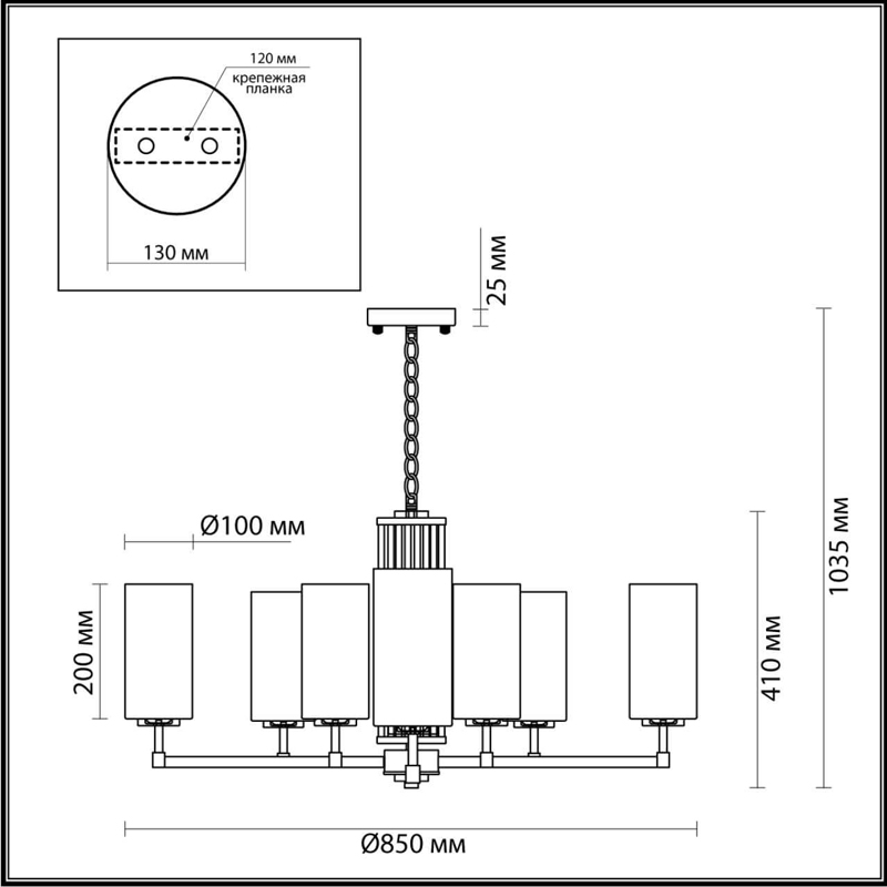Люстра Pillars на 10 ламп в Казани