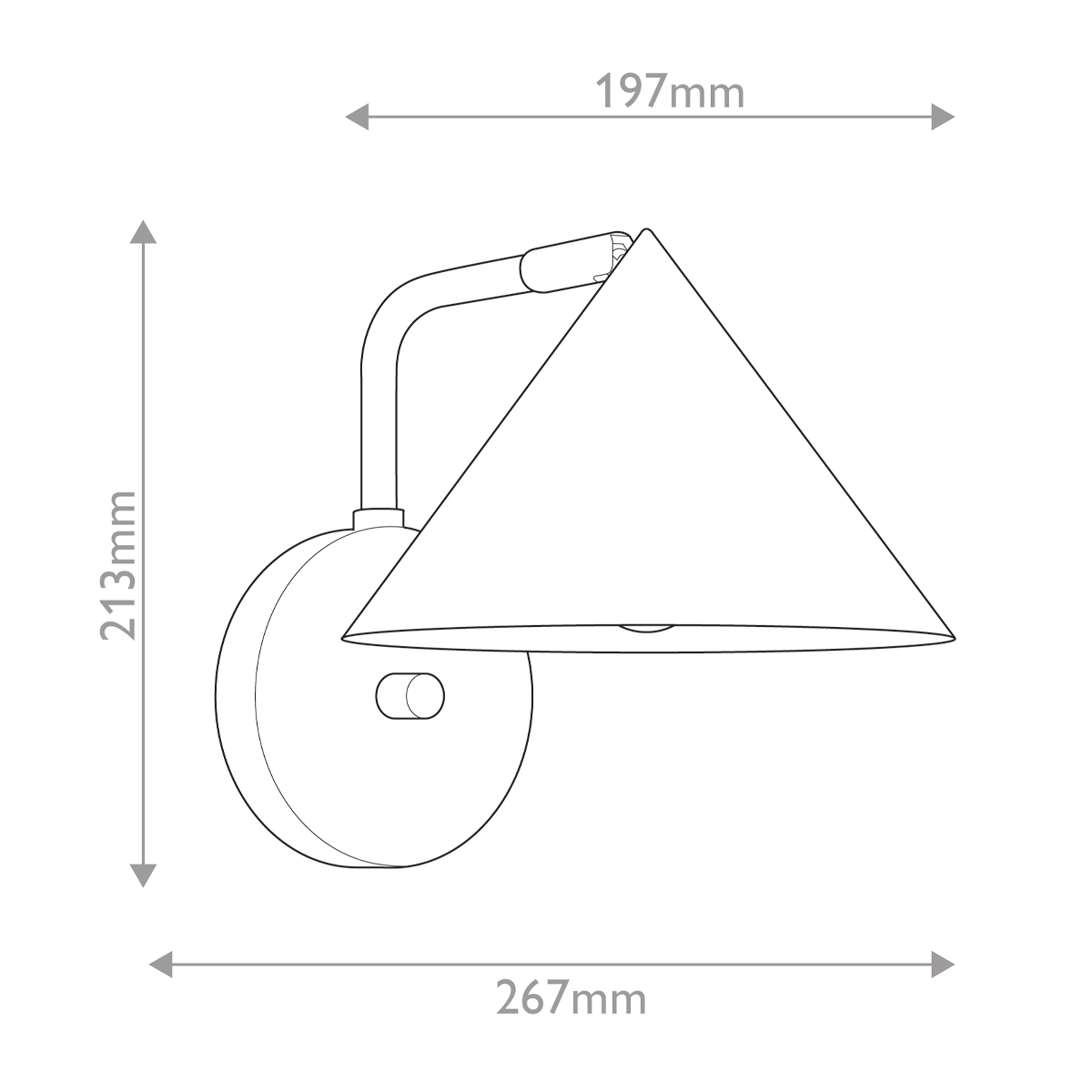 Бра с широким конусным плафоном с золотистой внутренней стороной Alora Mood в Казани