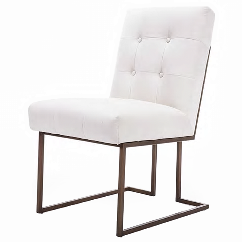 Стул обеденный Burleigh Dining Chair Pearl Iron Белый Коричневый в Казани | Loft Concept 