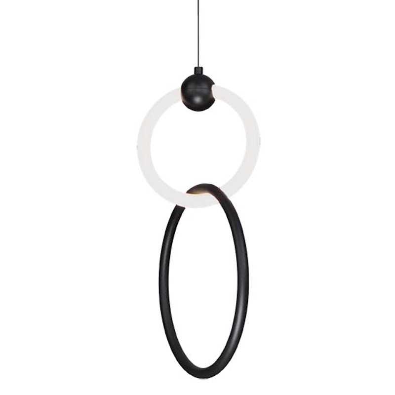 Подвесной светильник double RING LIGHT Черный Белый в Казани | Loft Concept 