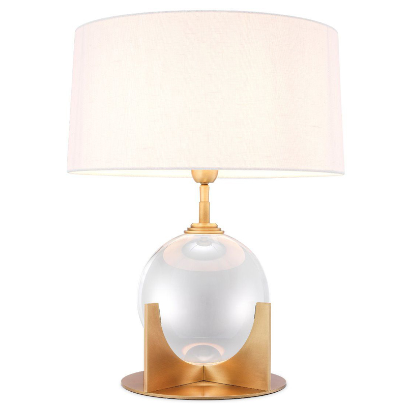 Настольная лампа Eichholtz Table Lamp Fontelina Латунь Античная полированная Прозрачный Белый в Казани | Loft Concept 