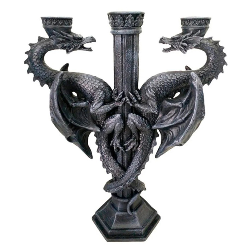 Подсвечник Two Dragons Candlestick Черный в Казани | Loft Concept 