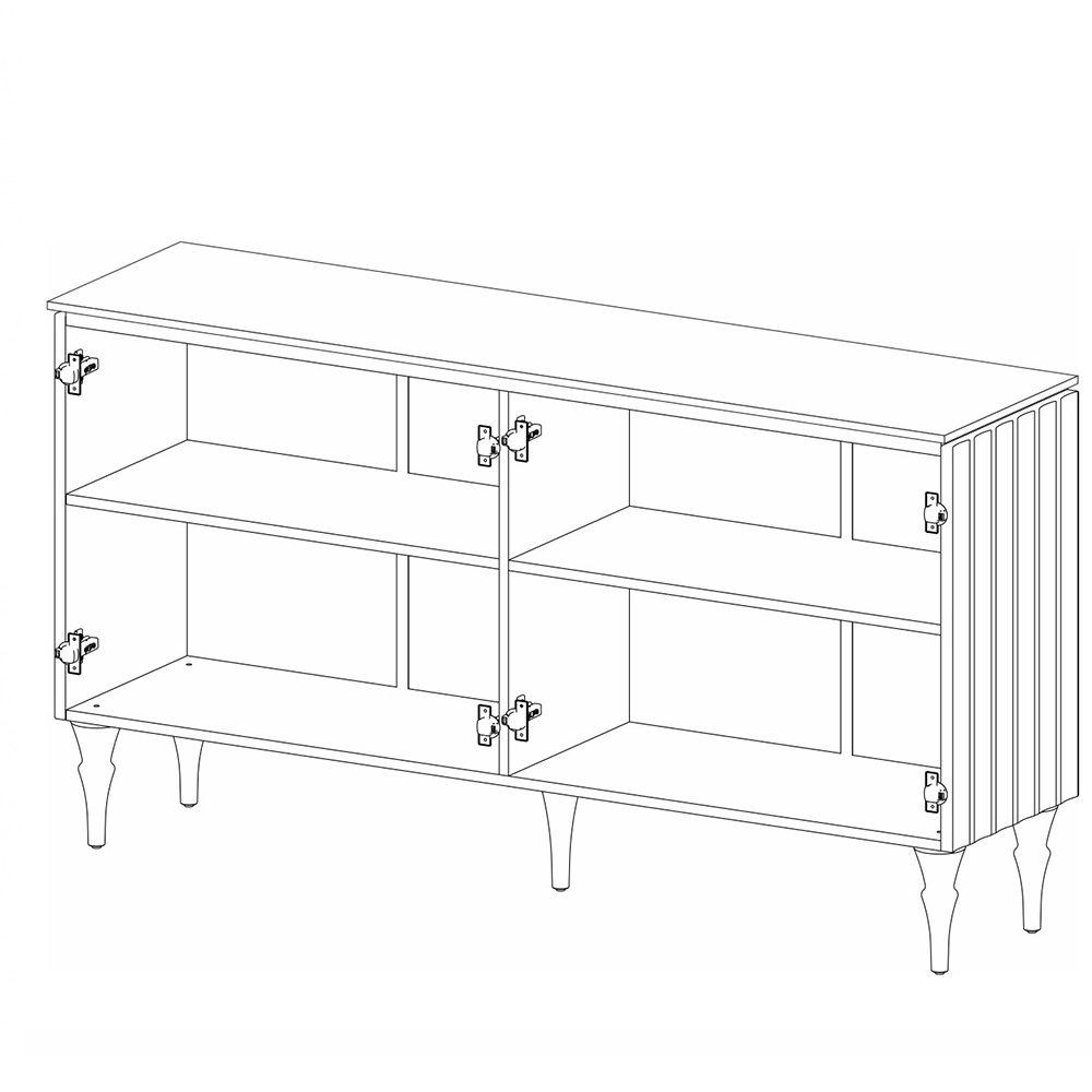 Консоль четырёхдверная с белым рельефным фасадом Expanses of Beauty в Казани