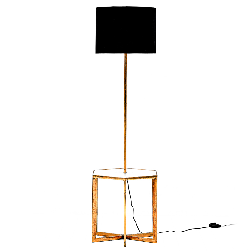 Напольная лампа Steno Floor lamp Белый Черный Винтажное глянцевое золото с состаренным эффектом в Казани | Loft Concept 