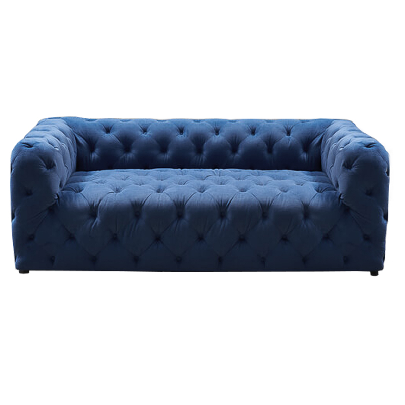 Диван Soho tufted blue velor Синий в Казани | Loft Concept 