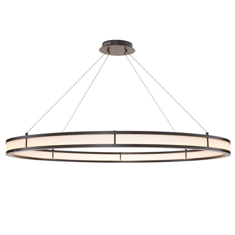 Люстра Eichholtz Chandelier Damien XL Bronze Темная бронза Белое матовое стекло в Казани | Loft Concept 