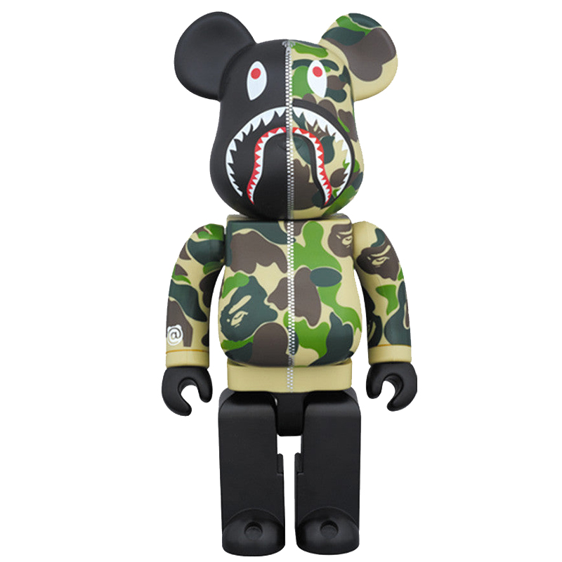 Статуэтка Bearbrick Camo Shark Зеленый Черный в Казани | Loft Concept 