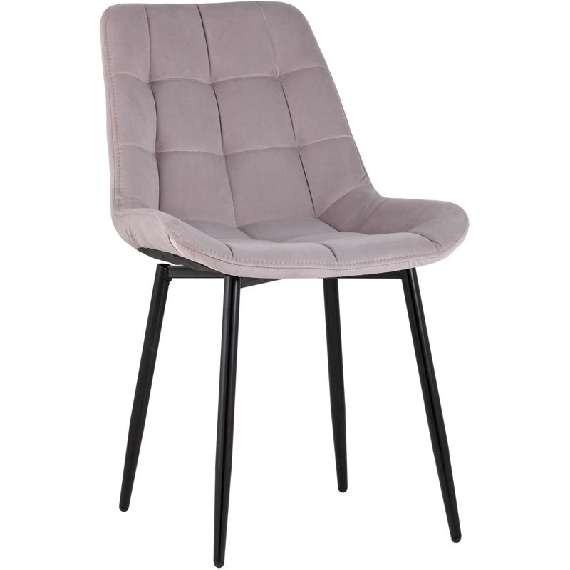 Стул NANCY Chair Пыльно-Розовый Велюр Розовый пастельный Черный в Казани | Loft Concept 