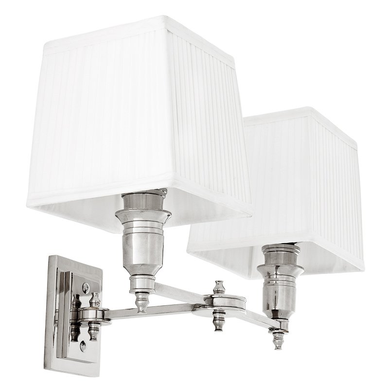 Бра Wall Lamp Lexington Double Nickel+White Никель Белый в Казани | Loft Concept 