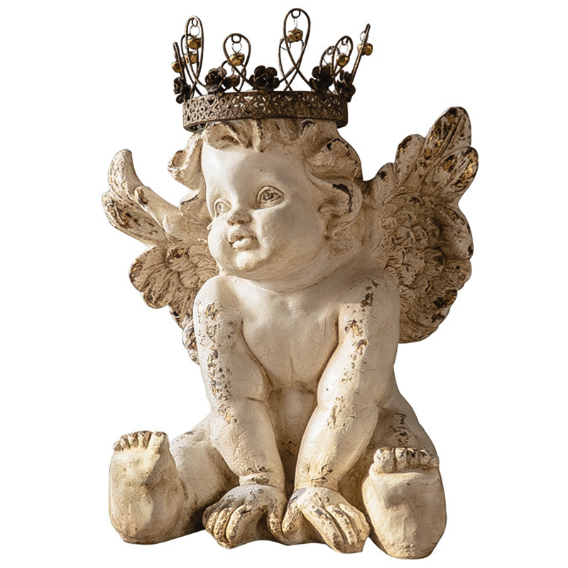 Статуэтка Angel Crown Provence Statuette Бежевый Коричневый винтаж в Казани | Loft Concept 