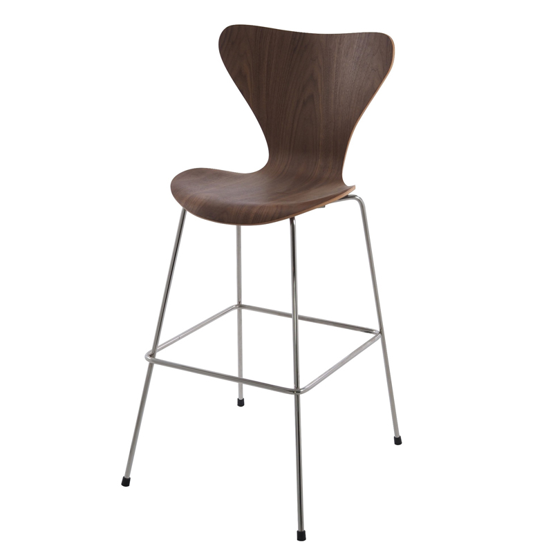 Барный стул Series 7 Bar Stool Орех Нержавеющая сталь в Казани | Loft Concept 