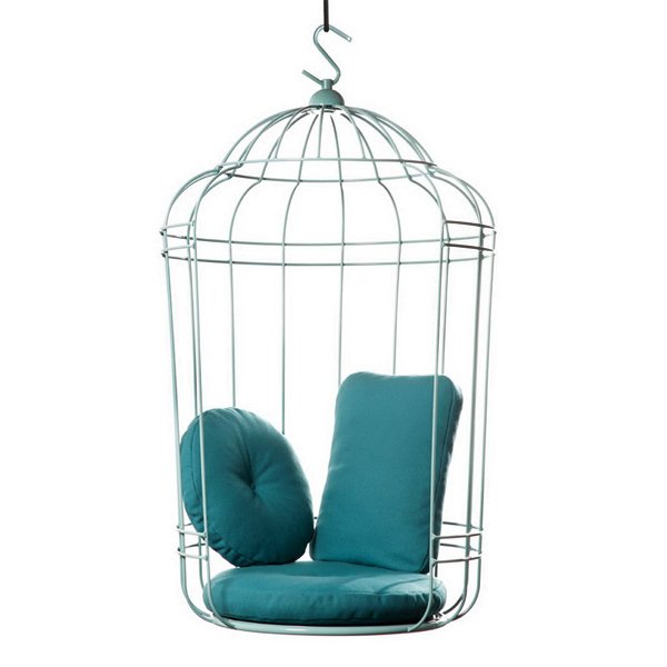 Подвесное кресло "клетка" Swing chair Cage Тёмный циан Дымчатая Роза Серый Терракотовый Желтый в Казани | Loft Concept 