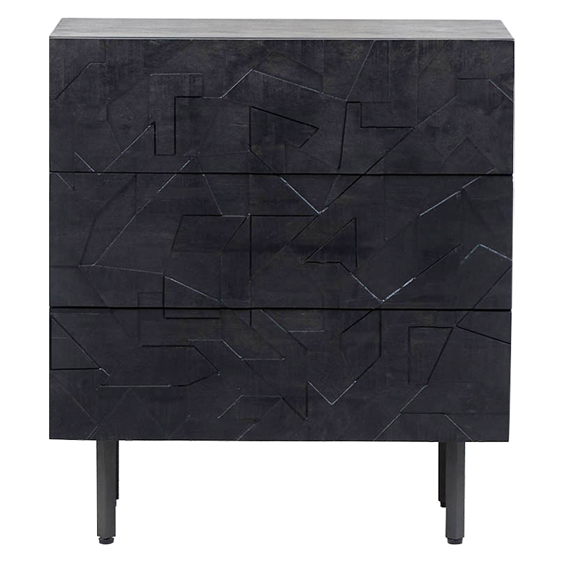 Комод Polygonal Ornament Chest of Drawers M Черный в Казани | Loft Concept 