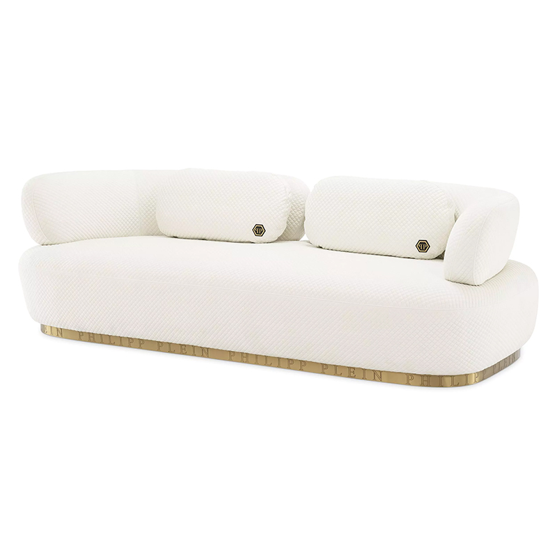 Диван Philipp Plein Sofa Signature Белый Белый Золотой в Казани | Loft Concept 