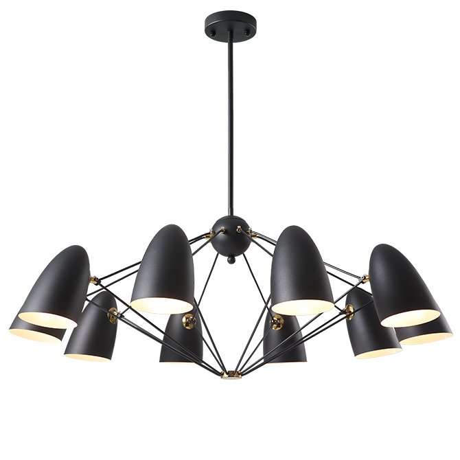 Люстра JLYLITE 10-Light Sputnik Chandelier Black Черный в Казани | Loft Concept 