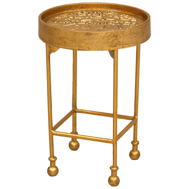 Приставной круглый столик Alain Gold Side Table Золотой в Казани | Loft Concept 