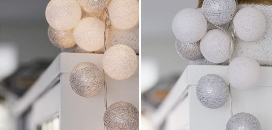 Гирлянда хлопковые фонарики Сotton Ball White-Silver - Loft-Concept в Казани