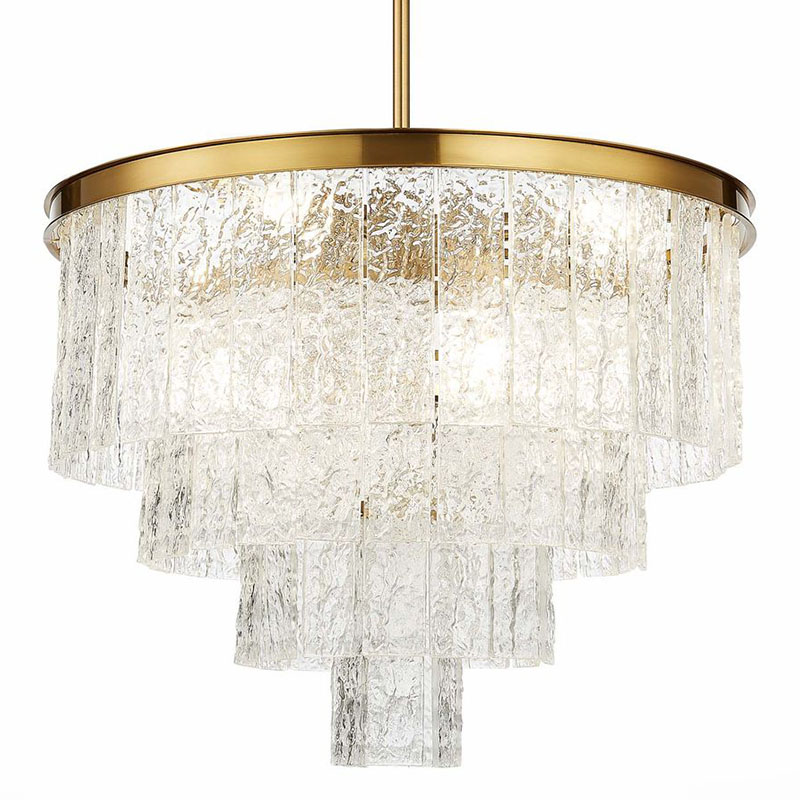 Люстра Renea Textured Glass Chandelier Brass D60 Латунь Прозрачное Стекло в Казани | Loft Concept 