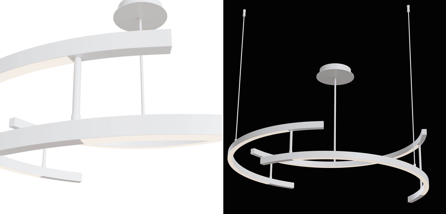 Люстра Smeragde Light Chandelier white arcs - фото