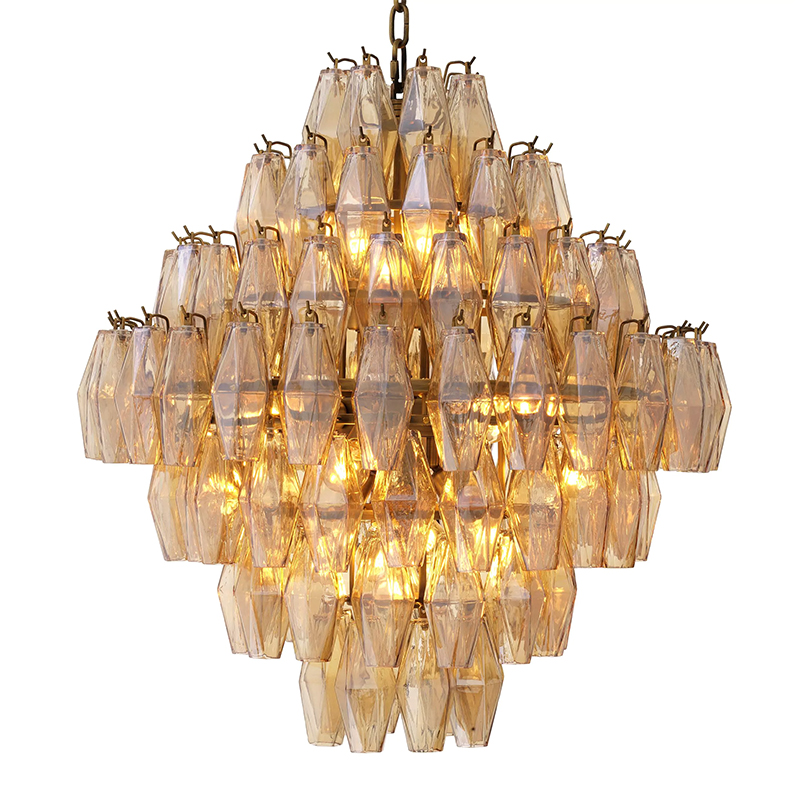 Люстра Eichholtz Chandelier Benini L Amber Янтарный Латунь в Казани | Loft Concept 