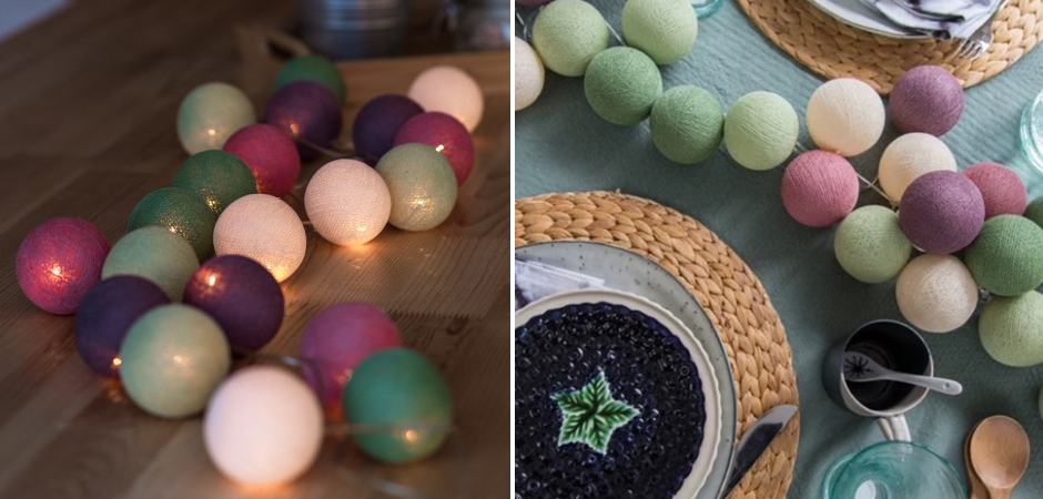 Гирлянда хлопковые фонарики Сotton Ball Forest Fruit - Loft-Concept в Казани