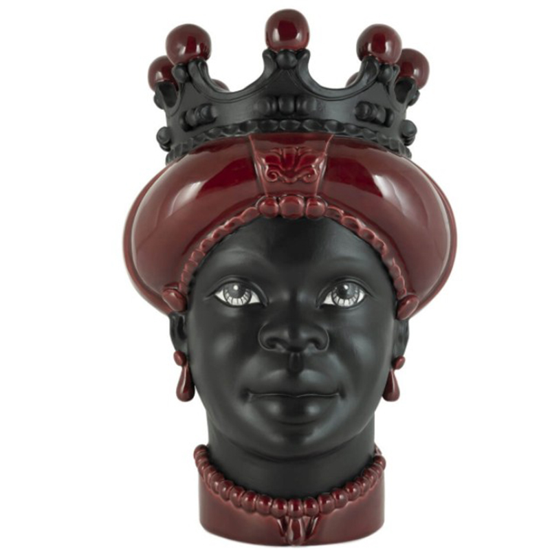 Ваза VASE MORO LADY CROWN DARK burgundy Бургундский красный Черный в Казани | Loft Concept 