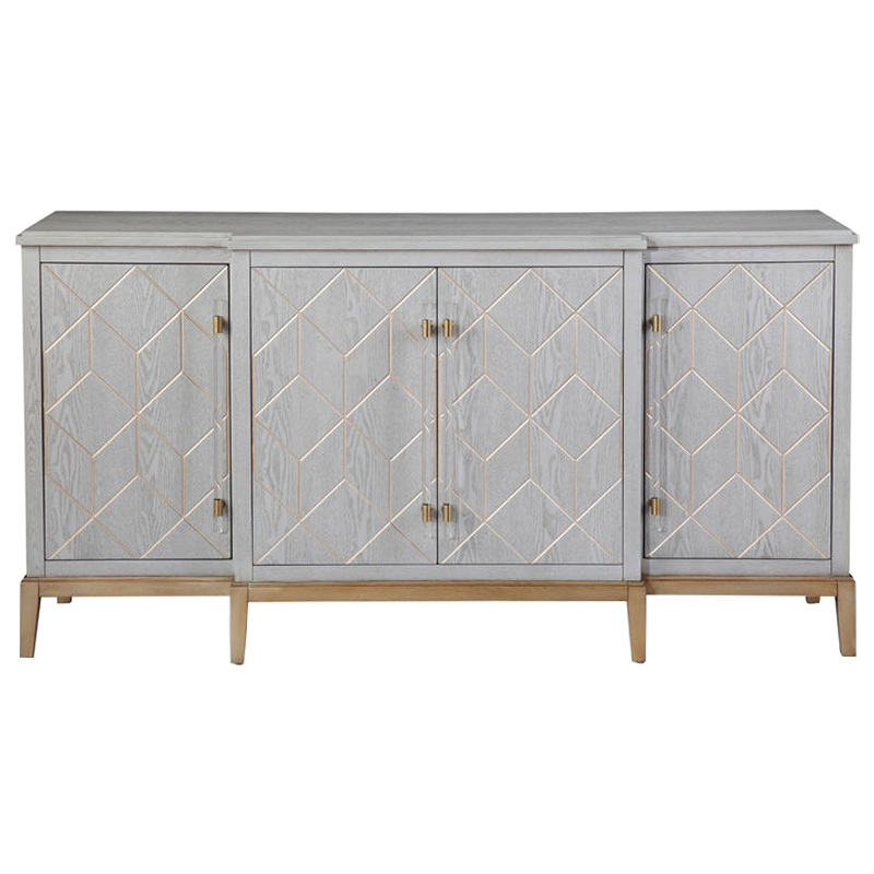 Комод Margaux Chest of Drawers Серый Латунь Прозрачный в Казани | Loft Concept 