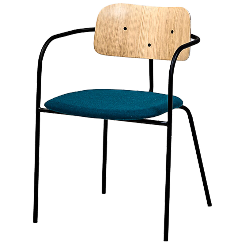 Стул Pilar Loft Stool blue Черный Морская синь Древесина в Казани | Loft Concept 