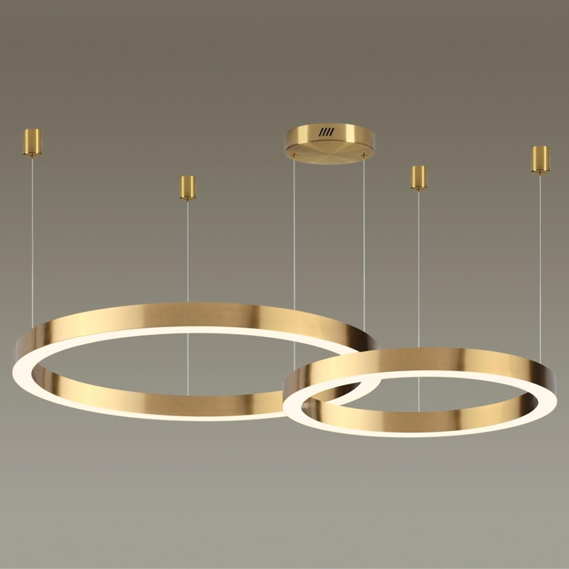 Люстра 2 Gold Ring Horizontal Золотой в Казани | Loft Concept 