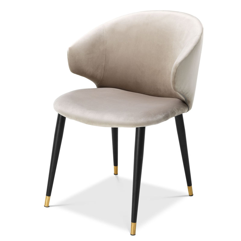 Стул Eichholtz DINING CHAIR VOLANTE beige Бежевый Черный Золотой в Казани | Loft Concept 