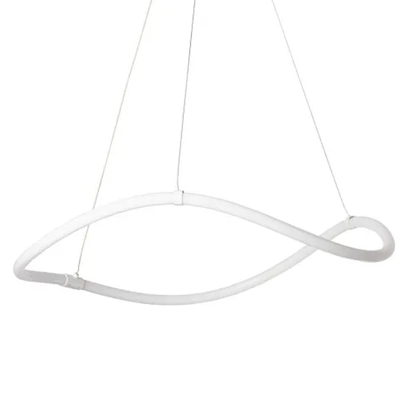 Люстра белого цвета с волнистым светодиоидным кольцом Luke Lampco Tracer Lamp Белый в Казани | Loft Concept 