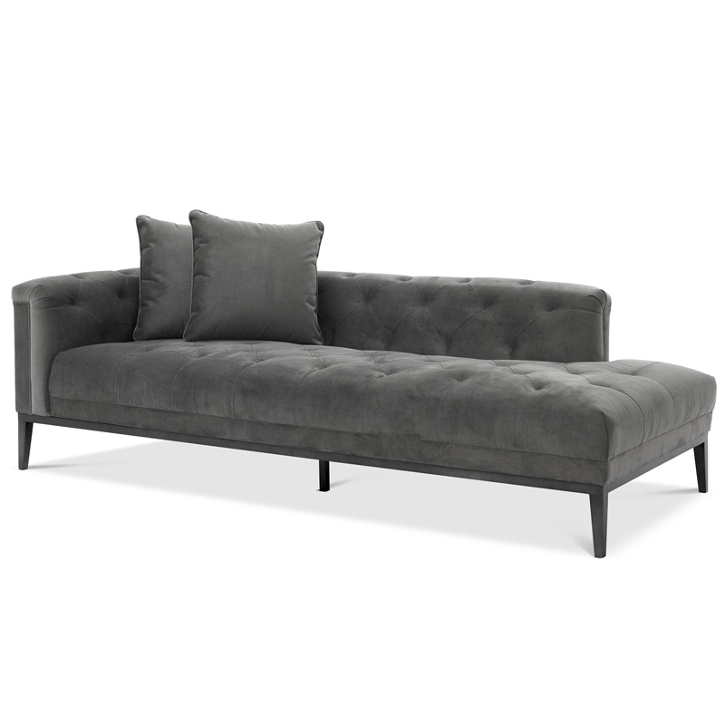 Кушетка Eichholtz Lounge Sofa Cesare Left grey Серый Темная бронза в Казани | Loft Concept 