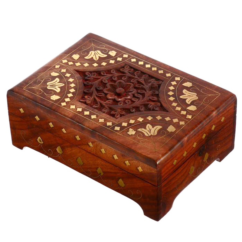 Шкатулка Fulari Indian Inlay Box Коричневый в Казани | Loft Concept 