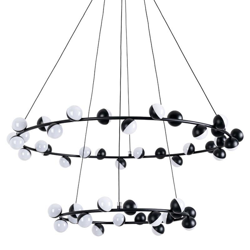 Люстра Vilelme Chandelier black double Черный в Казани | Loft Concept 