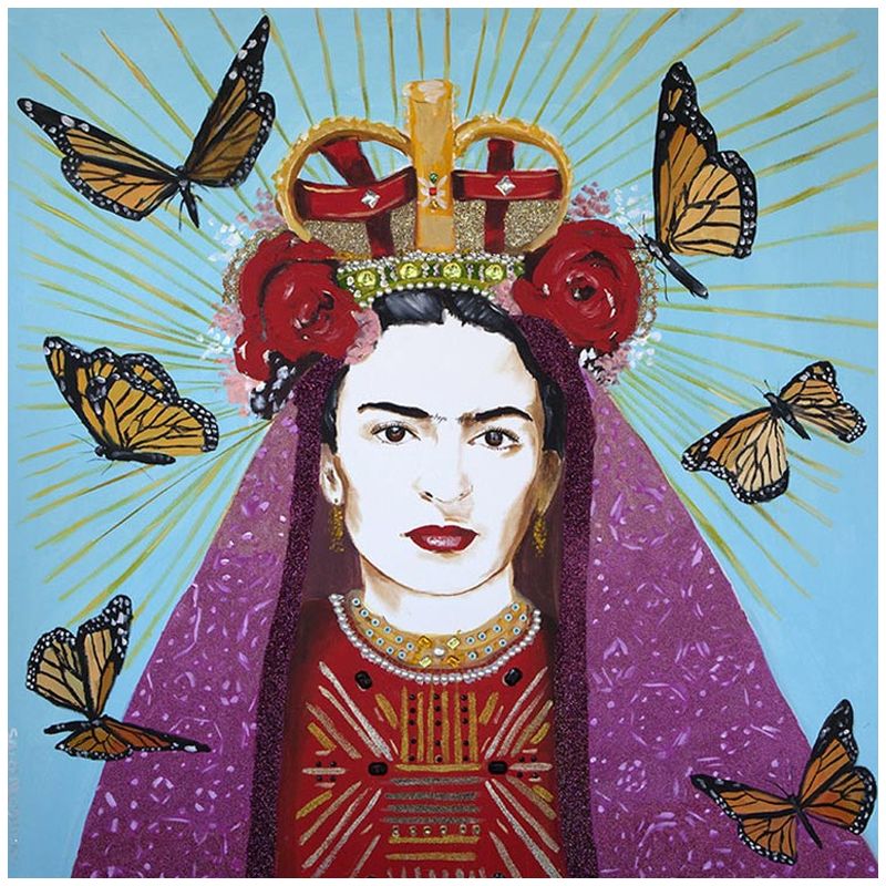 Картина Frida with roses on her head and butterflies Мульти в Казани | Loft Concept 