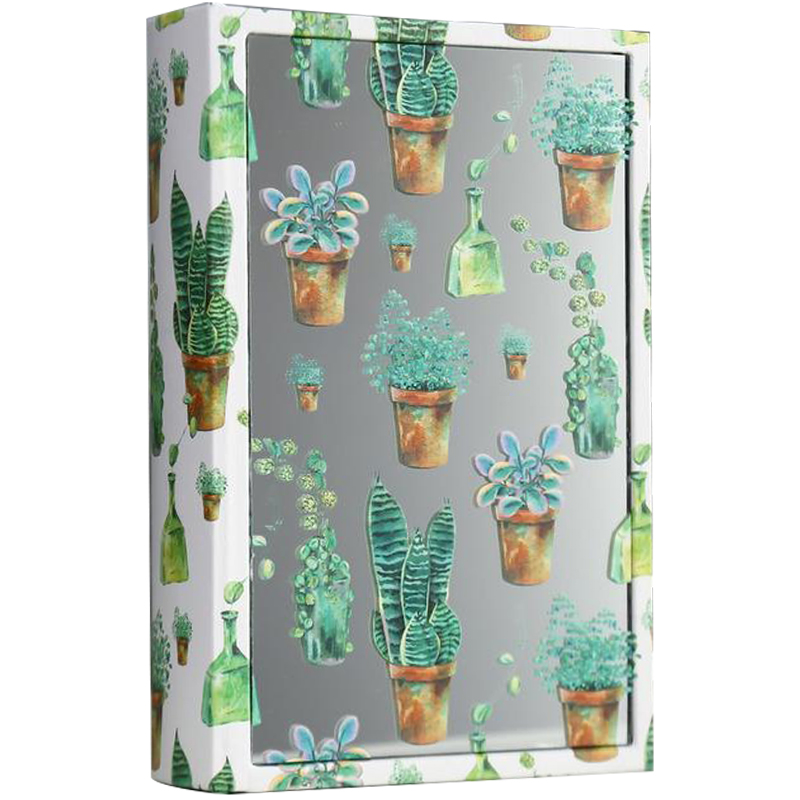 Шкатулка-книга Succulents Mirror Book Box Белый Зеленый Коричневый в Казани | Loft Concept 