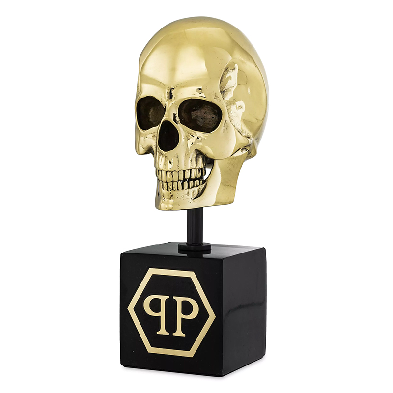 Статуэтка Philipp Plein Gold Skull S Золотой Черный в Казани | Loft Concept 