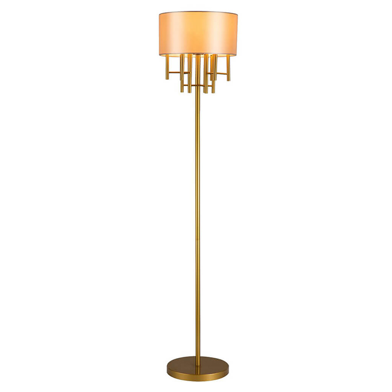 Торшер Oswell Lampshade Floor Lamp Латунь Бежевый в Казани | Loft Concept 