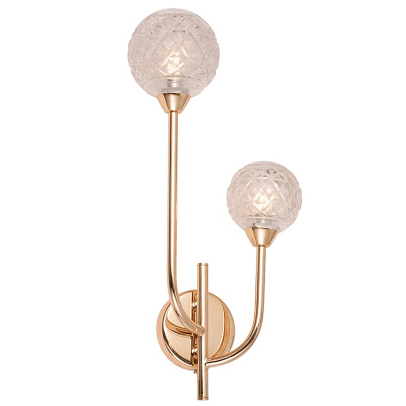 Бра Aella Glass Balls Sconce Прозрачный Золотой в Казани | Loft Concept 