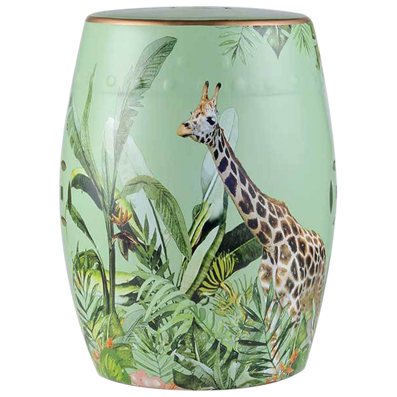 Керамический табурет Giraffe Tropical Animal Ceramic Stool Green Прозрачный зеленый Коричневый Зеленый в Казани | Loft Concept 