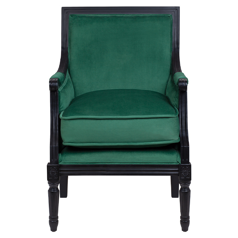 Кресло Harry Armchair black and green velour Зеленый Черный в Казани | Loft Concept 