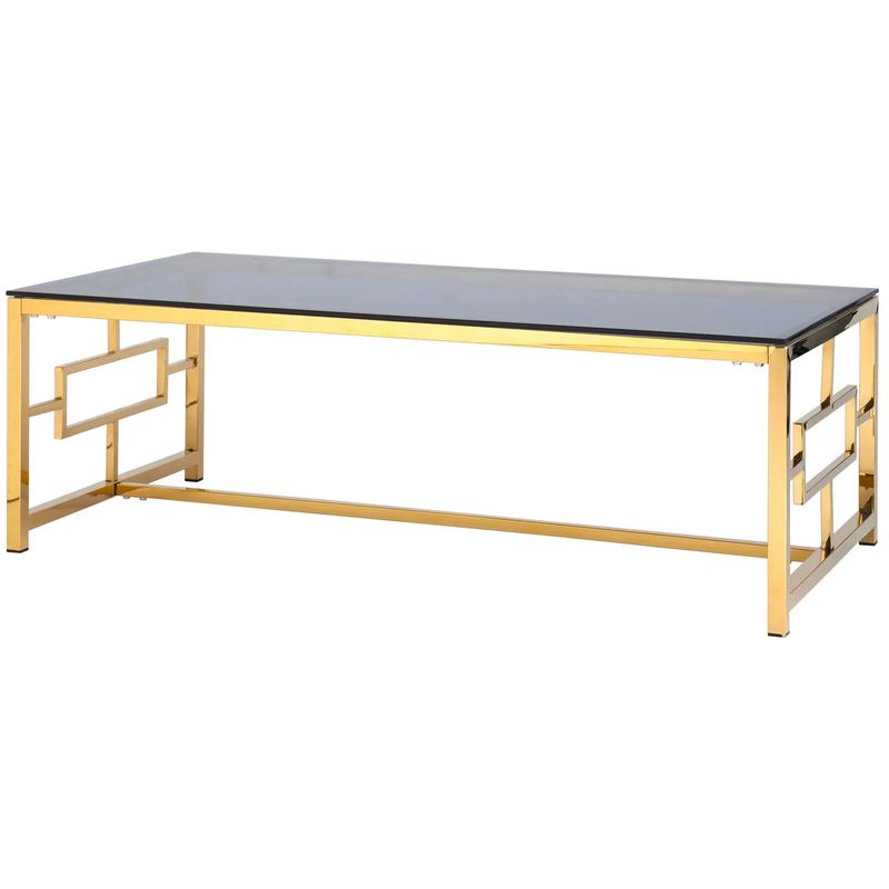 Столик кофейный Milan Tables Gold Золотой Стекло Смок в Казани | Loft Concept 