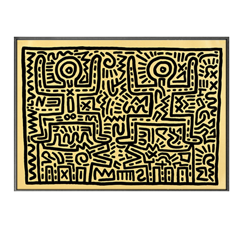 Постер Keith Haring 8 Черный Бежевый в Казани | Loft Concept 