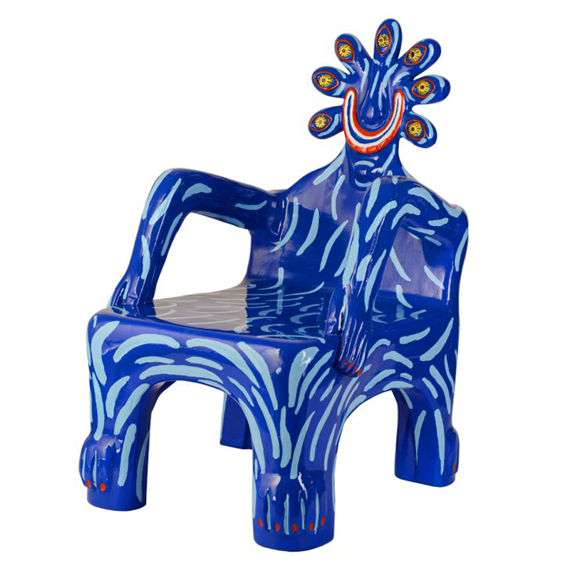 Кресло COBALT CREATURE ARMCHAIR Синий Мульти в Казани | Loft Concept 