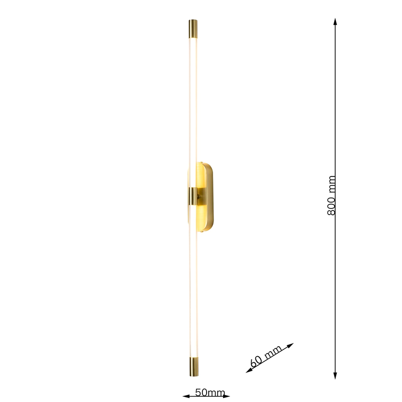 Бра Trumpet tube Double Золотое 80 см в Казани