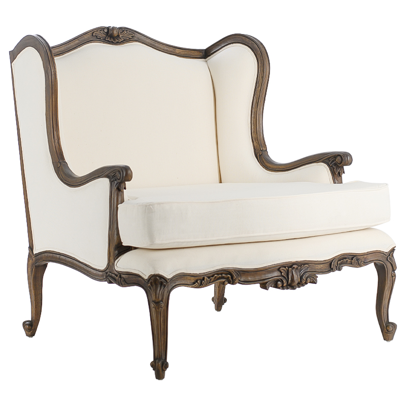 Кресло French Provence Armchair Fabrice ivory ( слоновая кость ) Коричневый в Казани | Loft Concept 